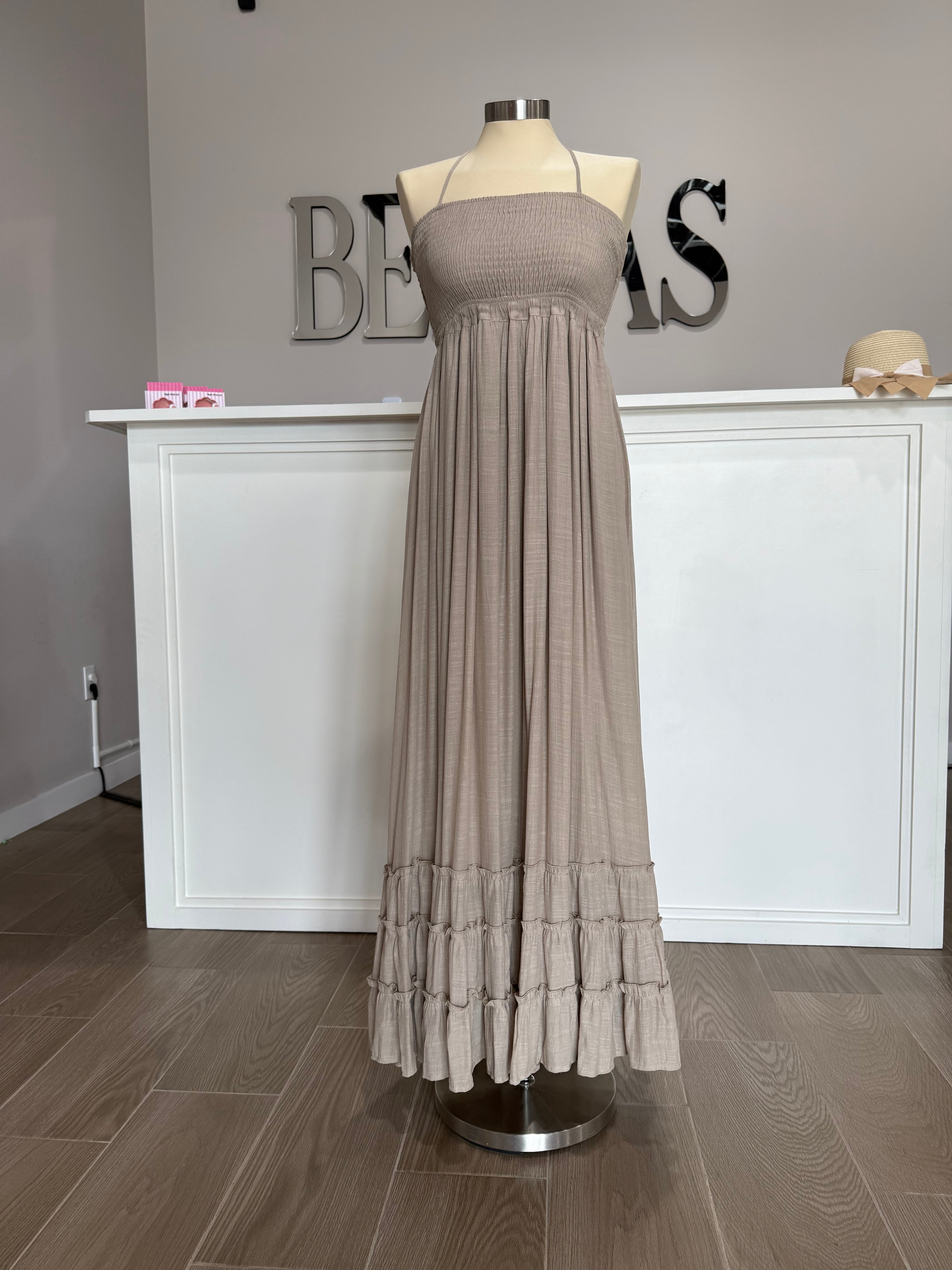 Maxi Tan Dress